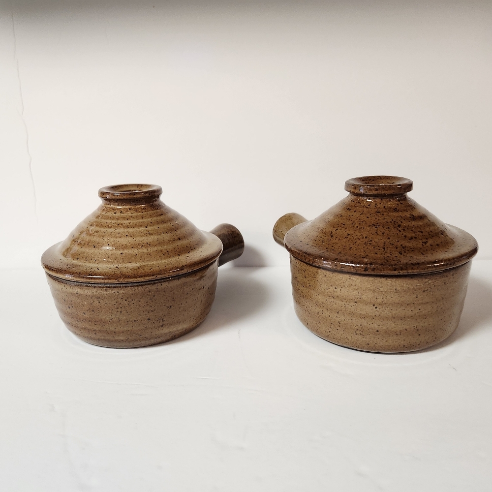 Set of 2 Vintage Stone Wave Nonstick Ceramic Microwave Cookware with Recipes